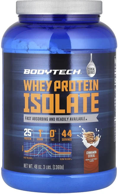 새해 건강을 선물하세요 BodyTech 분리유청단백질 시나몬 시리얼 1360g(3lbs) 특별관리진행 - 쿠팡