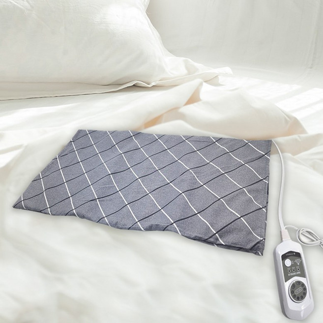 한일의료기 체크 황토 온열 찜질기, 그레이, 중형