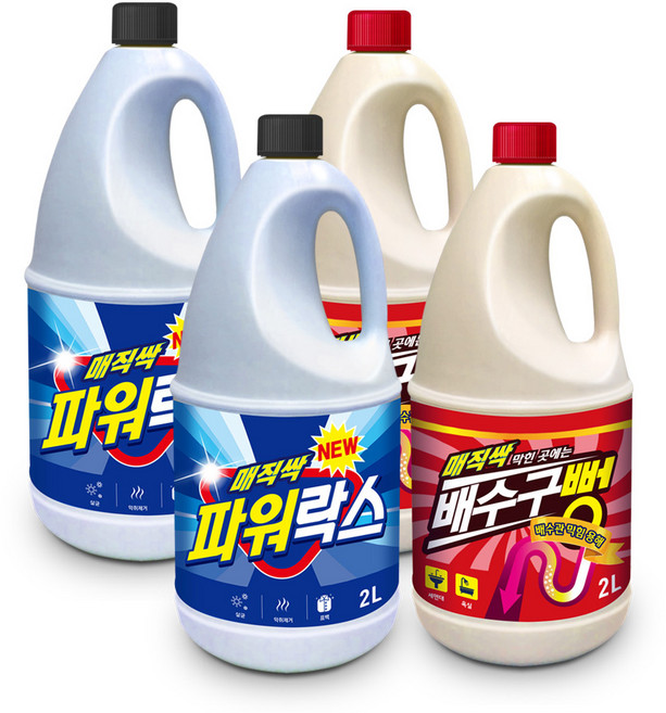 아토세이프 매직싹 배수구 클리너 2L 2개+파워락스 2L 2개, 1개