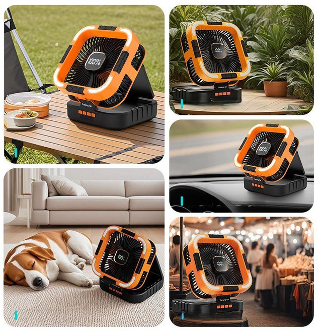 채움픽(채움마켓) 캠핑에어컨 실외기없는 에어컨 차박 태양광 벽걸이, 다중각도 쿨링 조명 스탠드형, 0mAh