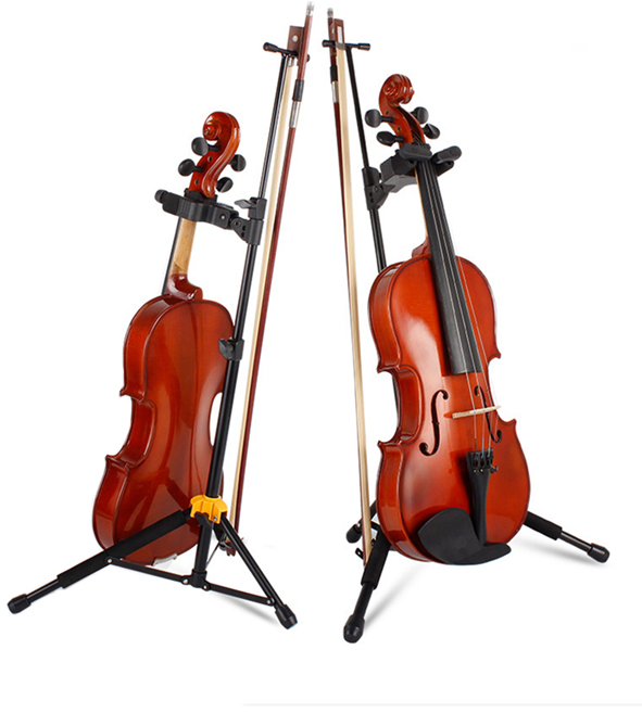 바이올린 스탠드 접이식 고급 거치대 자동잠금장치 탑재 우쿨렐레 겸용, 1개