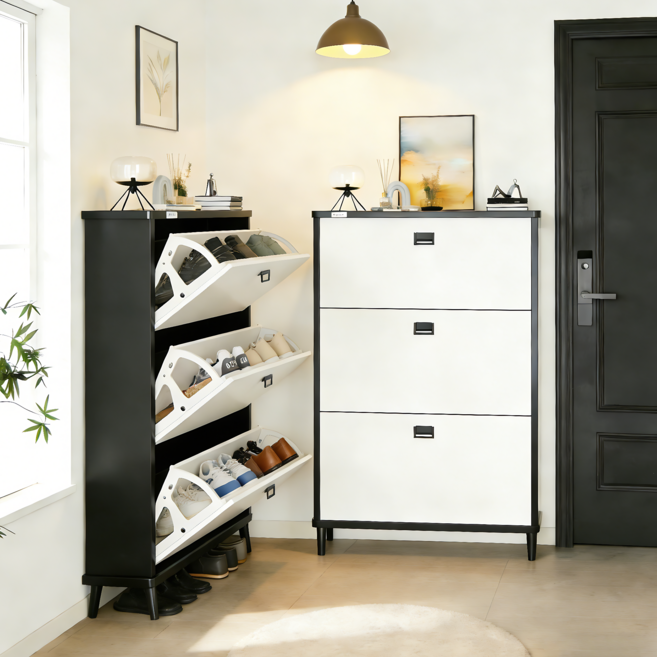 UniNest E0급 고급형 면조립 슬림 틈새 신발장 현관 신발 정리대 다용도 수납장, 화이트, 1개