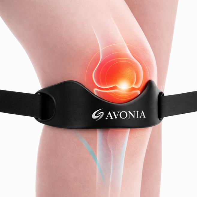 AVONIA 슬개건 무릎보호대 실리콘 싱글스트랩형 운동 등산 (남녀공용), 블랙, 2개