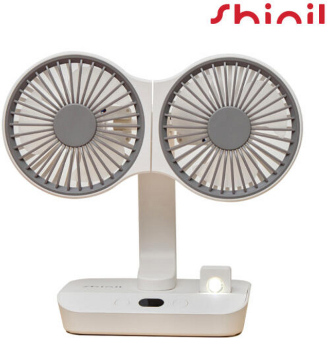 신일 트윈 탁상용 선풍기 SIF-D444W LED라이트 좌우회전 4단풍속 화이트