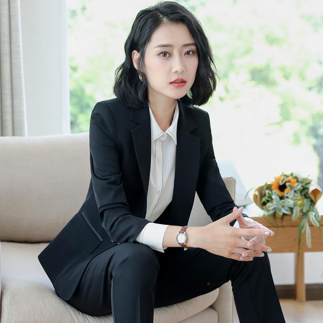 패션고리 여성 카라넥 출근 정장 투피스 H1040