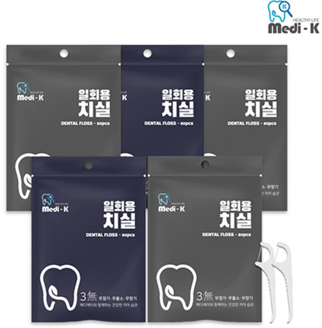 메디케이 성인용 치실, 80개입, 5개