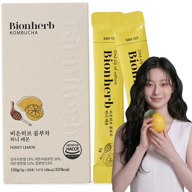 당0g 맛있는 콤부차 레몬 19종 유산균 비타민C 비온허브, 1박스, 20개입, 5g