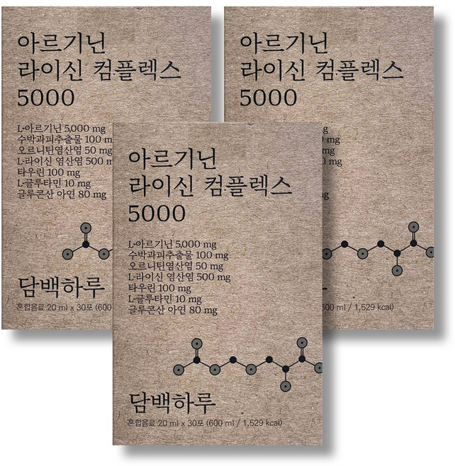 담백하루 아르기닌 라이신 컴플렉스 5000 30p, 600ml, 3개