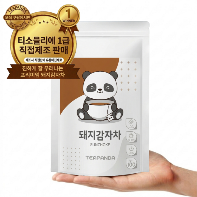 티판다 국산 100% 볶은 돼지감자차 삼각티백, 1개, 100개입, 1g