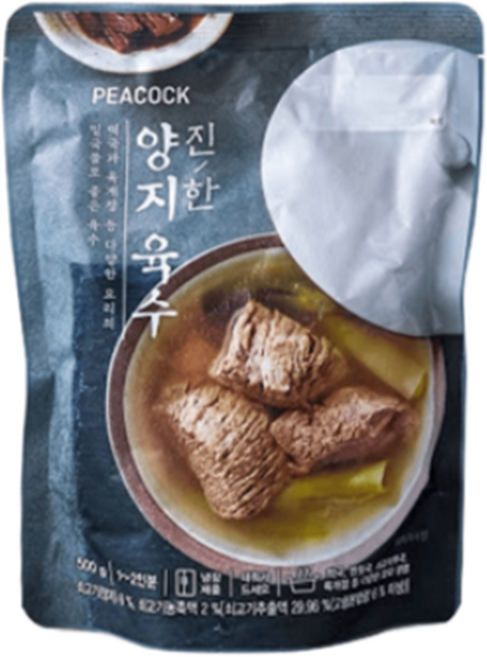 피코크 정성으로 끓인 진한 양지 육수 냉장, 4개, 500g
