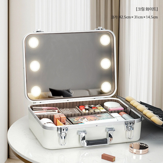 메이크업박스 휴대용 전문가용 고급 파우치 아티스트 led, 1개