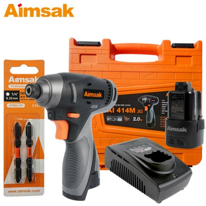 아임삭 AI414M 3G 충전 임팩드라이버 14.4V 배터리1개세트 비트포함 풀옵션, 선택01 AI414M 3G 배터리1개세트, 1세트