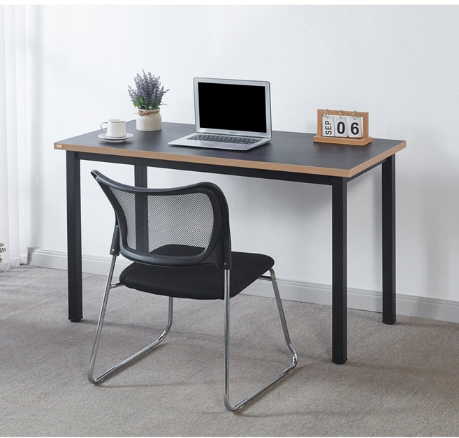 누볼라퍼니처 철제 책상 테이블 조립식 컴퓨터 회의용, 블랙+블랙