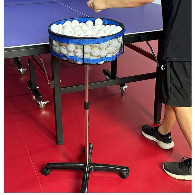 탁구장 바구니 볼박스 레슨용 피커 회수기 이동식 높이조절 볼케이지, 8. 뚜껑 있는 원형 바구니 + 공 줍기 도구