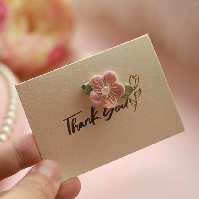 벚꽃 장식 미니 감사 카드 선물 동봉 메세지