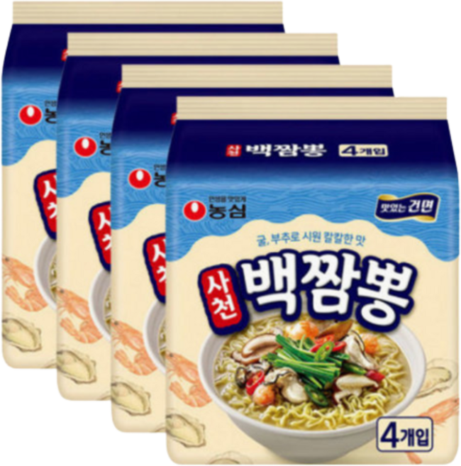 농심 사천백짬뽕 94g 4입X4팩(16봉), 16개