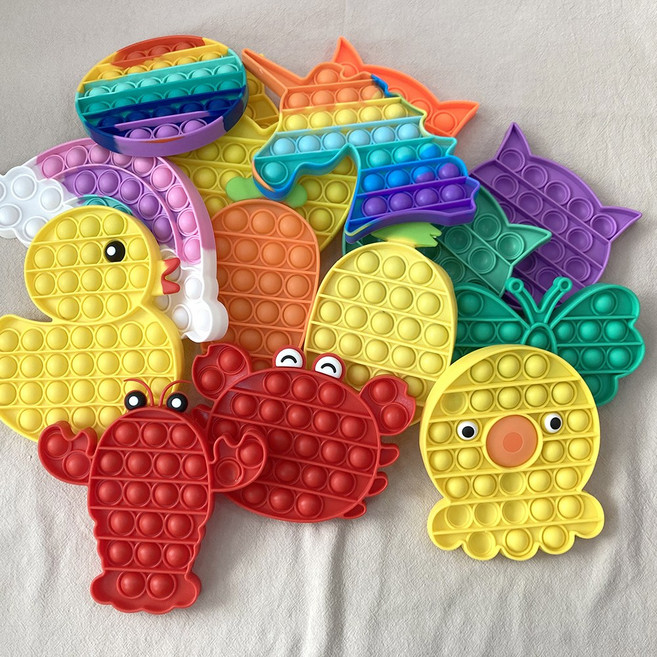 어몽어스 푸쉬팝 버블 팟잇 푸시팝 팝잇 장난감 뽁뽁이 실리콘, (소형 일반)하트, 1개