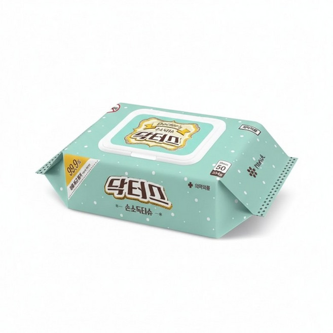 닥터스 손소독티슈 캡형 50매 x10팩 (1box) 알콜물티슈, 10박스