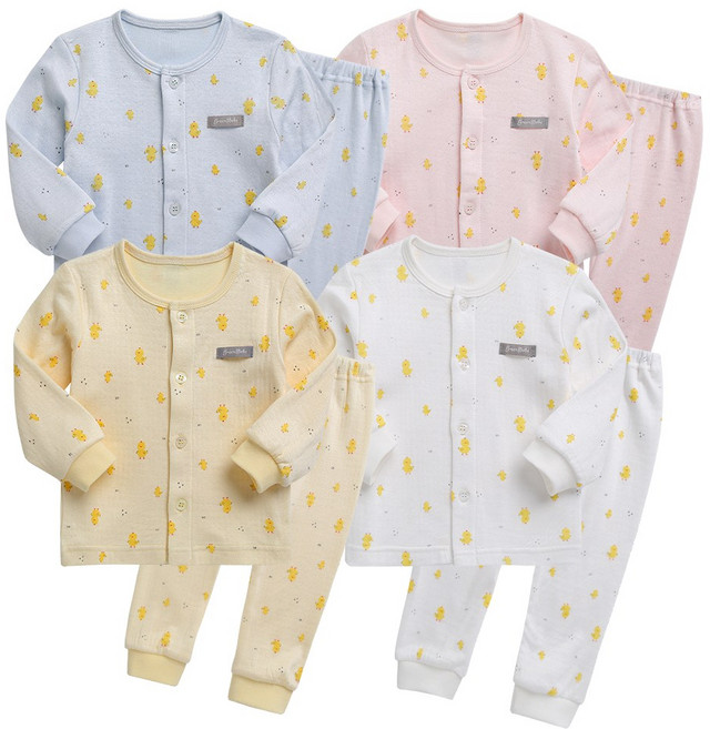 그린베베 영유아 봄가을용 삐악이 면 내의