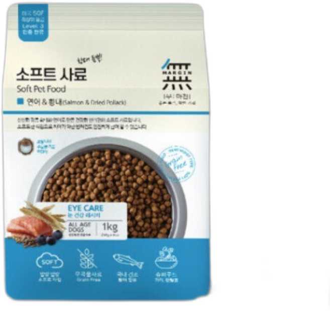무마진 소프트 연어 황태 아이 케어 레시피 그레인프리 강아지 사료, 1개, 1kg, 닭