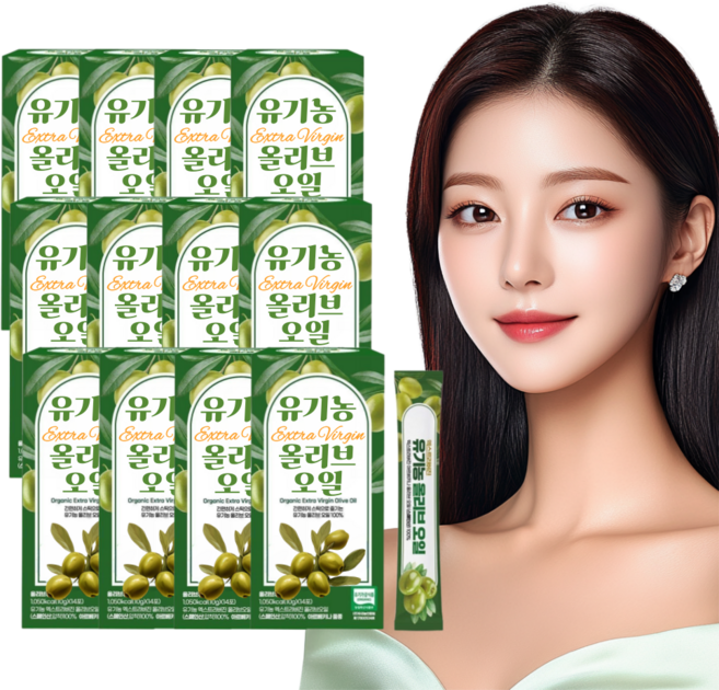 유기농 엑스트라버진 올리브오일 스틱 아르베키나 호지블랑코 품종 스페인산 올리브유, 12개, 140g