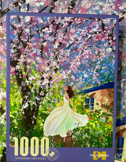 [하루를 완성하는 시간] 1000피스 벨벳 감성 풍경 퍼즐 성인용 힐링 직소퍼즐, 꽃들의 춤, 1개