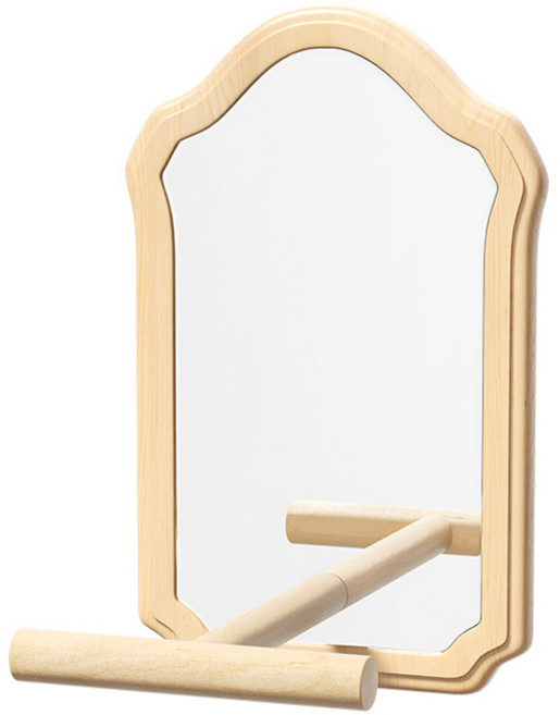 랜보어 앵무새 거울 스탠드 횃대 S, 우드, 1개