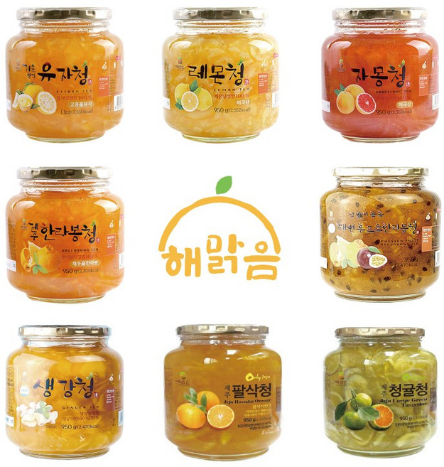 해맑음 과일청 유자청 + 자몽청, 2개, 1개입, 2kg