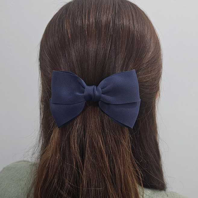 헤미쉬스타일 새틴 플랫 리본 머리핀