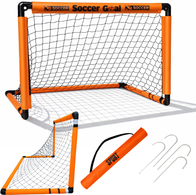 도다인몰 접이식 축구골대 야외 미니 골대, 오렌지, 1세트