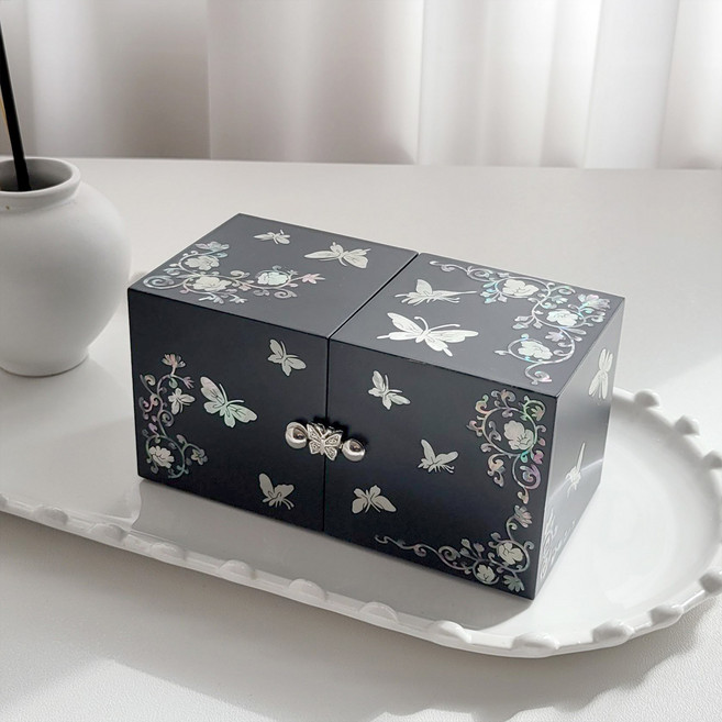 드리다샵 나전칠기 우드 자개 쌍함 보석함 쥬얼리보관함 외국인선물 예단함