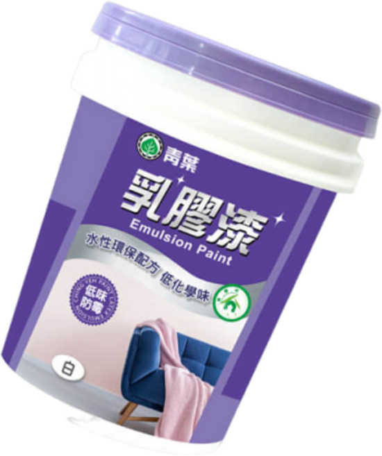 青葉 乳膠漆, 玫瑰白, 1個, 18.375L