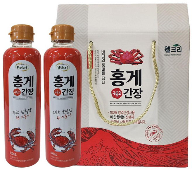 웰크리 구룡포 만능 홍게간장 선물세트 (500ml ), 2개, 500ml