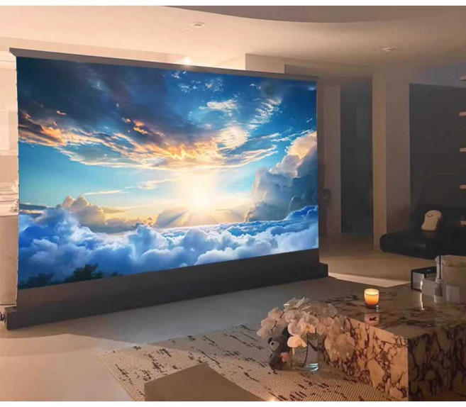 전동팝업스크린 홈시어터 롤업 빔스크린 영화관 자취, 1개, 풀스크린 84인치