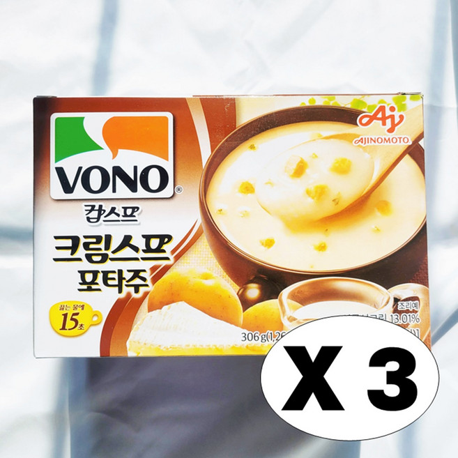 농심 보노 크림스프 포타주 17g x 18입, 306g, 3개