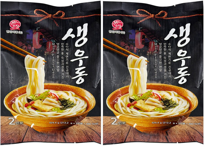 본고장 생우동, 424.4g, 2개