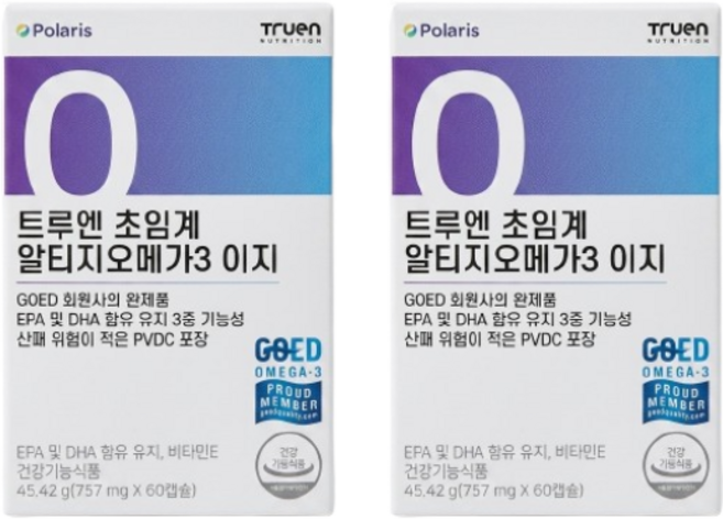 Truen 초임계 알티지오메가3 이지, 60정, 2개