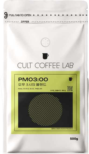 컬트커피랩 고소한 너티쵸코 오후 3시 블렌드 커피원두, 500g, 1개, 홀빈(분쇄안함)