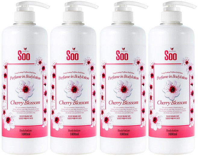 청정미인 퍼퓸 체리블라썸 바디로션, 1L, 4개