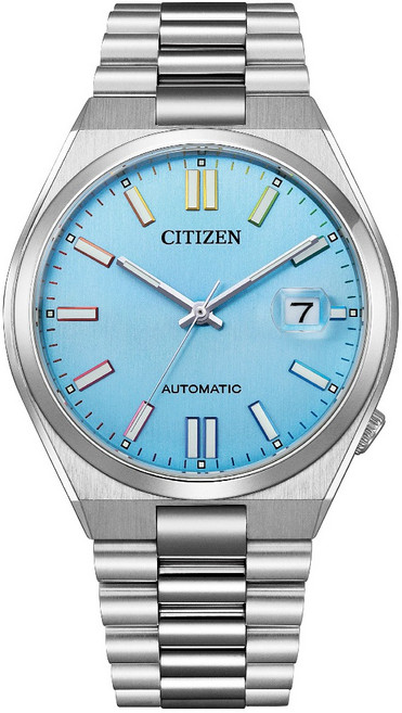 CITIZEN 星辰 NJ0151-53L 時尚撞色淺藍面自動上鍊機械錶
