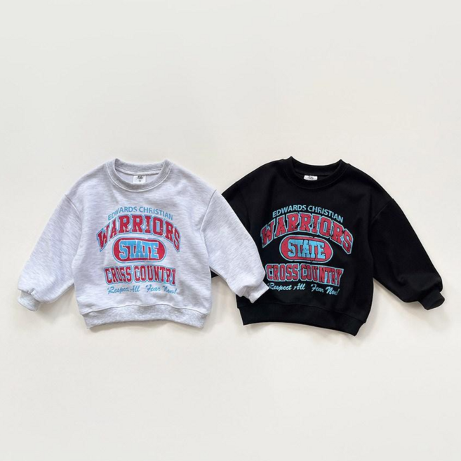 아동 주니어 공용 국내생산 프린팅 나염 맨투맨