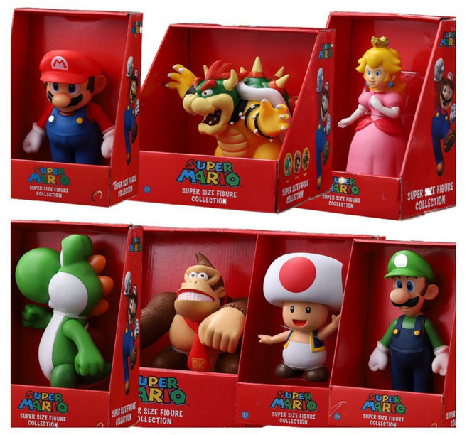 국내출고배송 슈퍼마리오 피규어 빅사이즈 23cm 장난감 캐릭터 굿즈 요시 피치공주 버섯 쿠파 빅사이즈 인테리어 선물 수퍼마리오, 1개