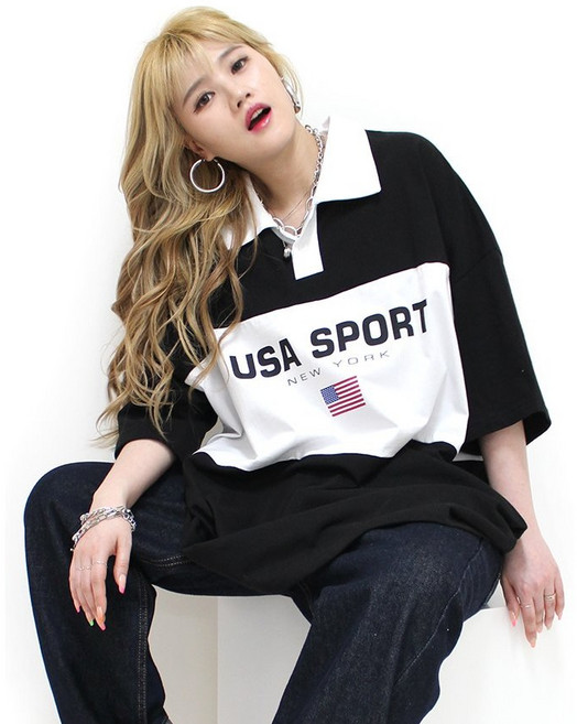 현이네 ] USA 카라 반팔 티셔츠