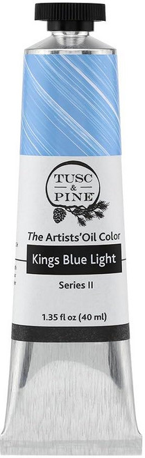 Tusc & Pine 아티스트 오일 페인트 - 티타늄 화이트 (아마씨) 40ml 황변 없음 풍부하고 크리미 한 일관성 최대 안료 부하 소량 가공 페인트 전문 아티스트, 1개(1개입), 킹스 블루 라이트