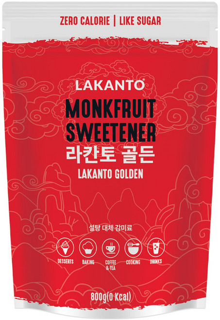 라칸토 제로 칼로리 천연 감미료 골든 800g 설탕 대체제 에리스리톨 나한과 나한가, 3개