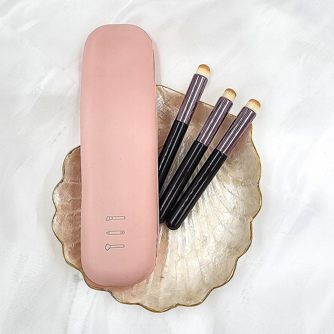 휴대가능한 실리콘파우치 증정/ 립블렌딩 매트립 립스틱착붙 립스머징 립브러쉬, 3개, 무향