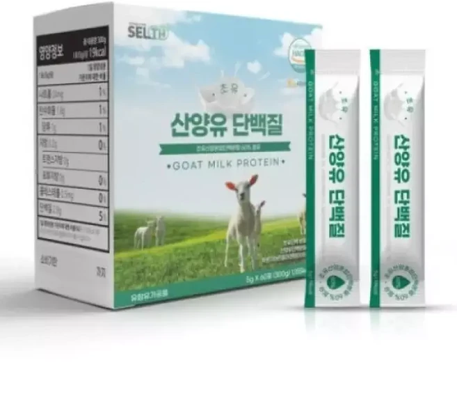 SELTH 초유 산양유 단백질 5g x 60포 농축유청 분리유청 분리대두 저분자콜라겐 아미노산, 1개