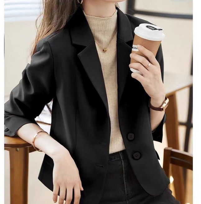 春秋新款女裝氣質西裝外套 簡約休閒職業西服上衣