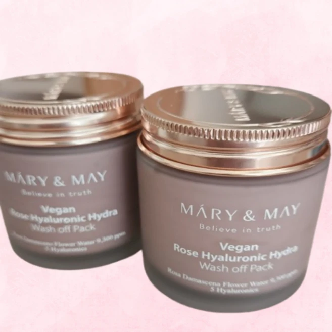 <정품> 마리엔메이 워시오프팩 비건 로즈 히알루로닉 하이드라 마스크팩 (125 ml X 2개) MARY & MAY HYALURONIC HYDRA WASH OFF PACK, 2개 - 쿠팡