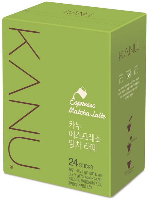 카누 에스프레소 말차 라떼 커피믹스, 17.3g, 24개입, 1개